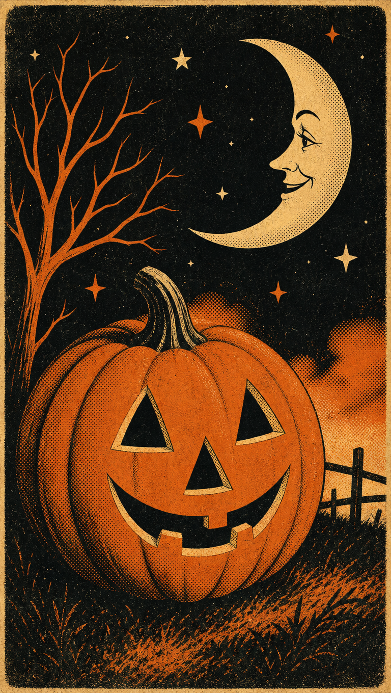 Retro Halloween Poster — AI-generated Halloween phone wallpaper